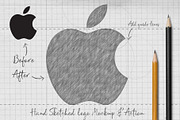 HAND SKETCHED LOGO ACTION & MOCKUP, a Pens & Pencil Mockup by Tropical Type (Thumbnail 3 of 9)