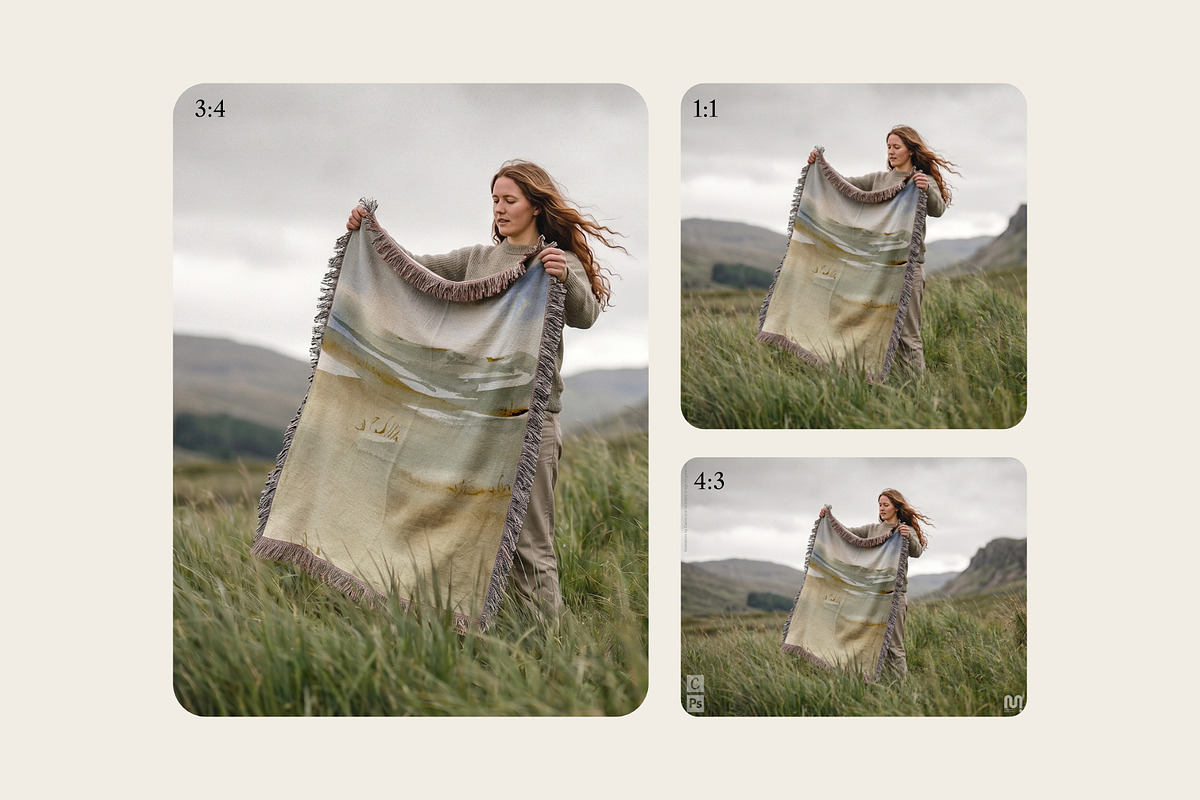 Woven Blanket Mockup, a Household Mockup by The Blue Bird (Photo 8 of 9)