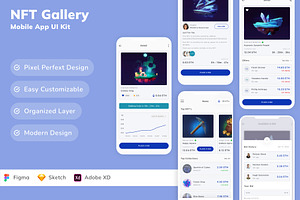 NFT Gallery Mobile App UI Kit, an UI Kit Template by Betush