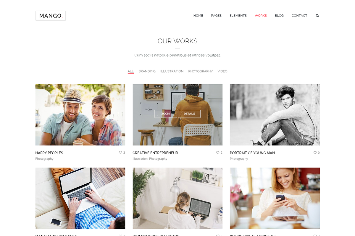 Mango - Portfolio&Business WP Theme, a WordPress Template by weblion (Photo 7 of 10)
