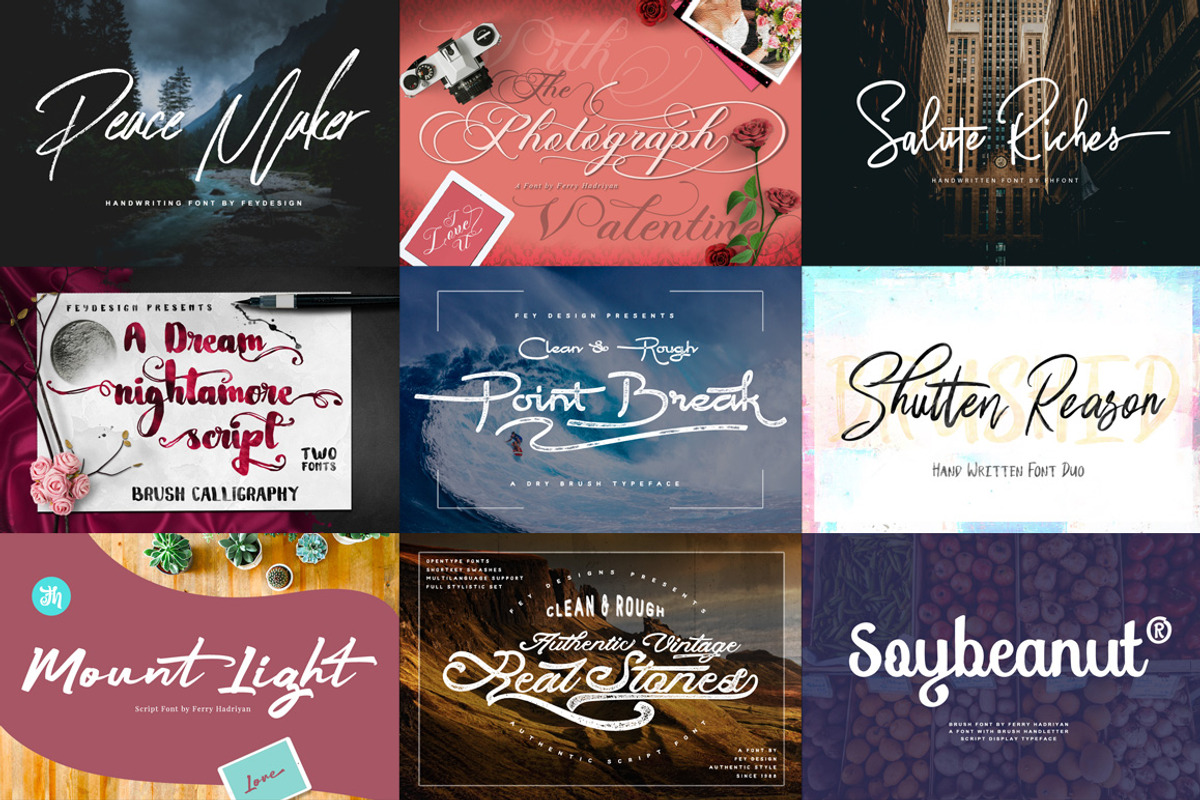 18 Font Bundles Vol 04, a Handwritten Font by FHFont (Photo 3 of 3)
