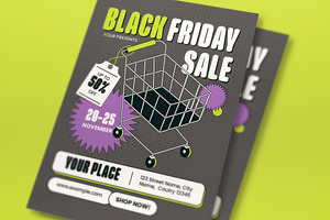 Black Edgy Black Friday Flyer Set