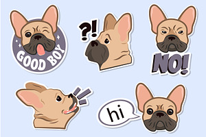 Set Of Stickers Funny Mops