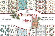 Christmas time paper, a Pattern Graphic by patriziamoscone (Thumbnail 1 of 4)