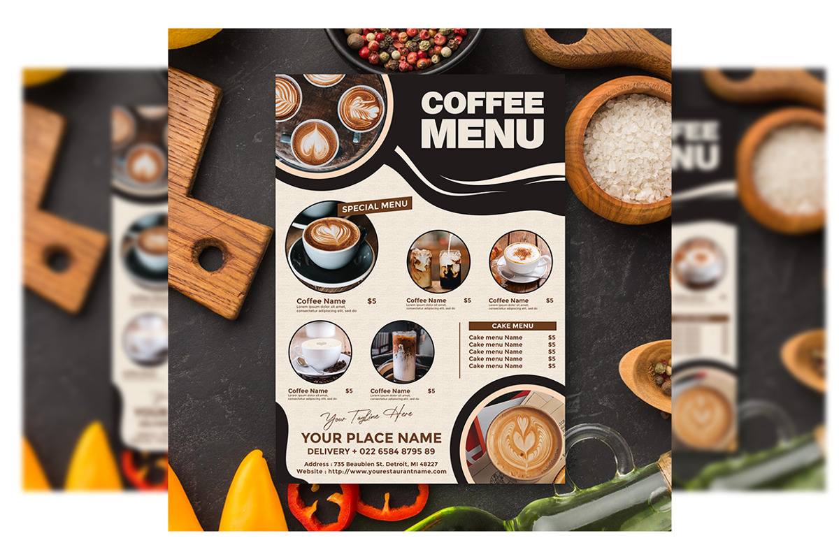 Coffee Flyer Menu, a Flyer Template by imadeDesign (Photo 1 of 3)