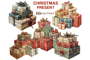 Christmas Present Clipart PNG, an Illustration by Memories By Lea