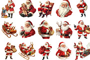 Classic 1950s Santa Claus Clipart, an Illustration by Designking (Thumbnail 2 of 5)