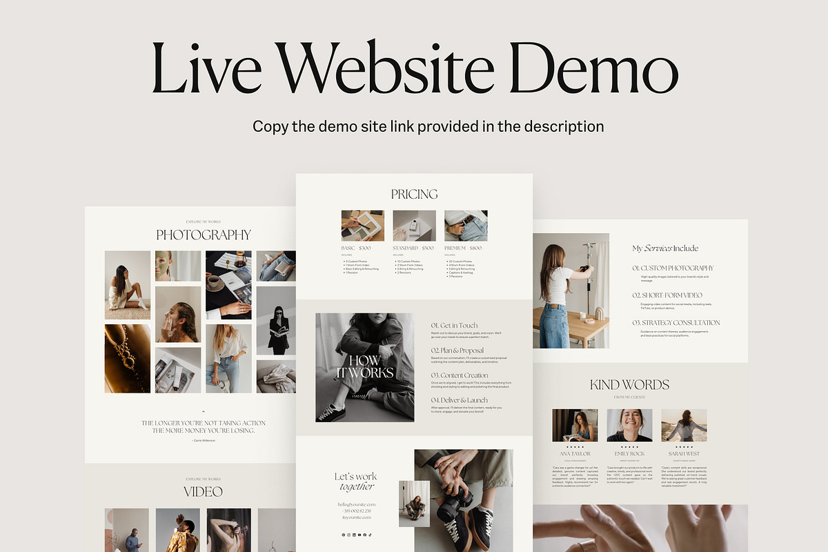 UGC Creator Website Template Canva, a Websites & App Template by The Soft Voice (Photo 5 of 7)