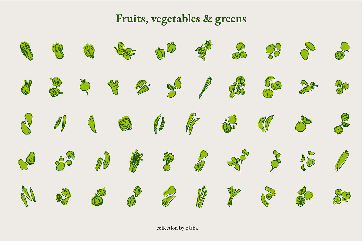 Fruits & Vegetables Illustration, a Food Illustration by Pásha (Photo 2 of 7)