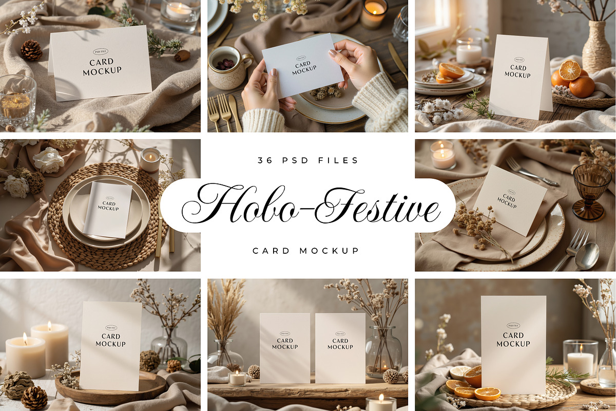 36 Hobo Festive Card Mockup, a Product Mockup by Pure Design (Photo 1 of 10)