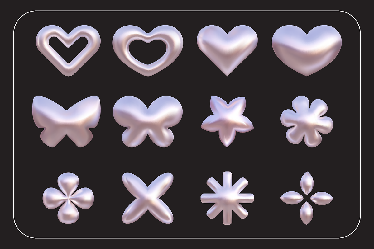 Silver Abstract 3d Shapes, an Object Graphic by Olena (Photo 3 of 5)