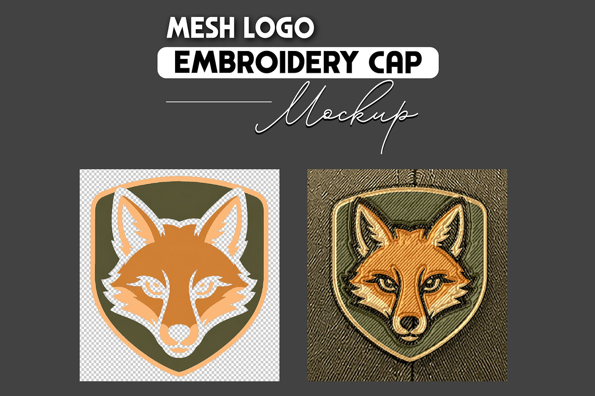 Mesh Logo Embroidery Cap Mockup, a Hat Mockup by studiogstock (Photo 2 of 2)