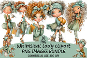 Whimsical Lady Clipart Bundle, an Illustration by Craft Nest (Thumbnail 1 of 9)