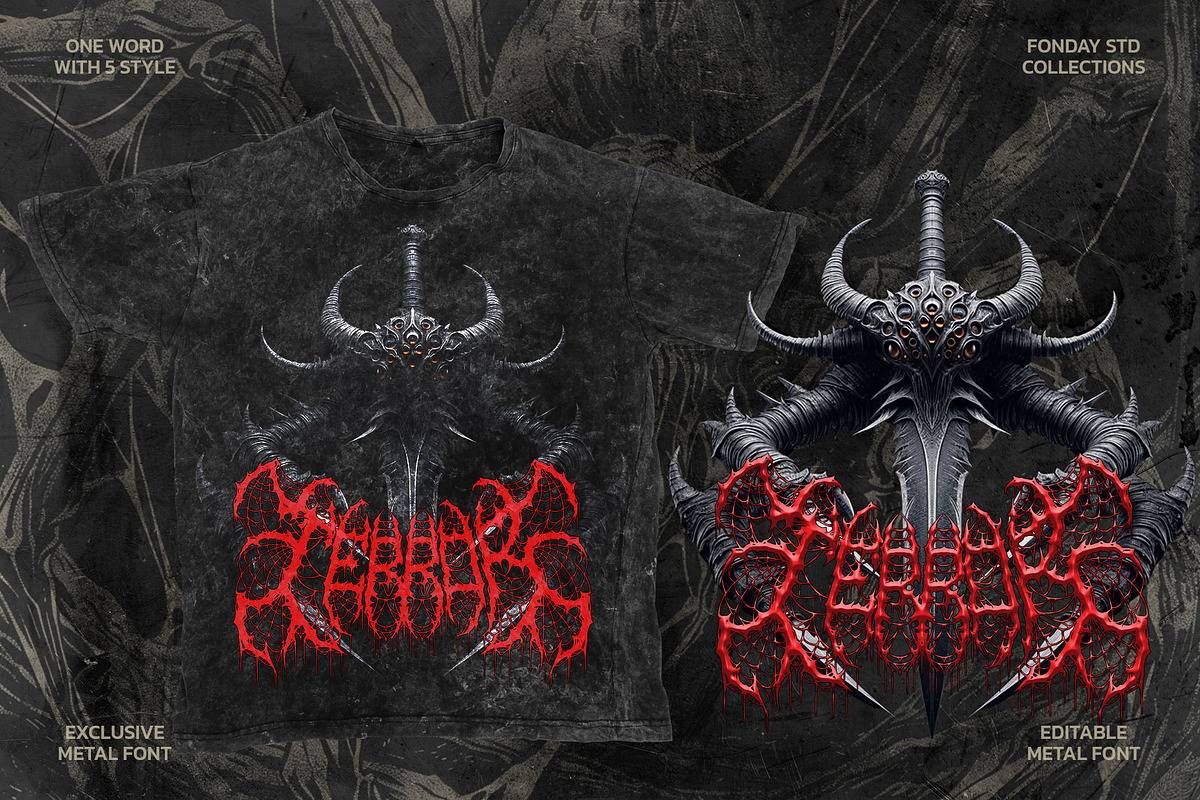 Cobweb Death Metal Font, a Blackletter Font by Fonday Studio (Photo 8 of 12)