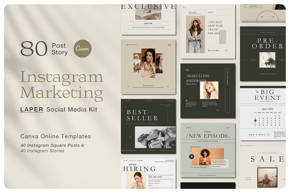 LAPER Social Media Kit | CANVA, a Social Media Template by BlancaLab Studio (Photo 1 of 9)