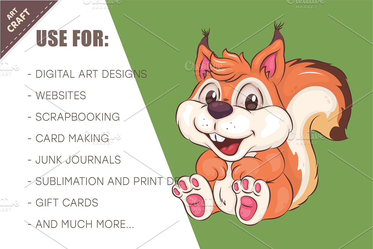Cute Cartoon Squirrel. T-Shirt, PNG, an Animal Illustration by KENO Mascots (Photo 4 of 5)