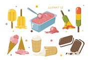 Summer Ice Cream Clipart, Pattern, a Food Illustration by Vaniuta_Art (Thumbnail 3 of 6)