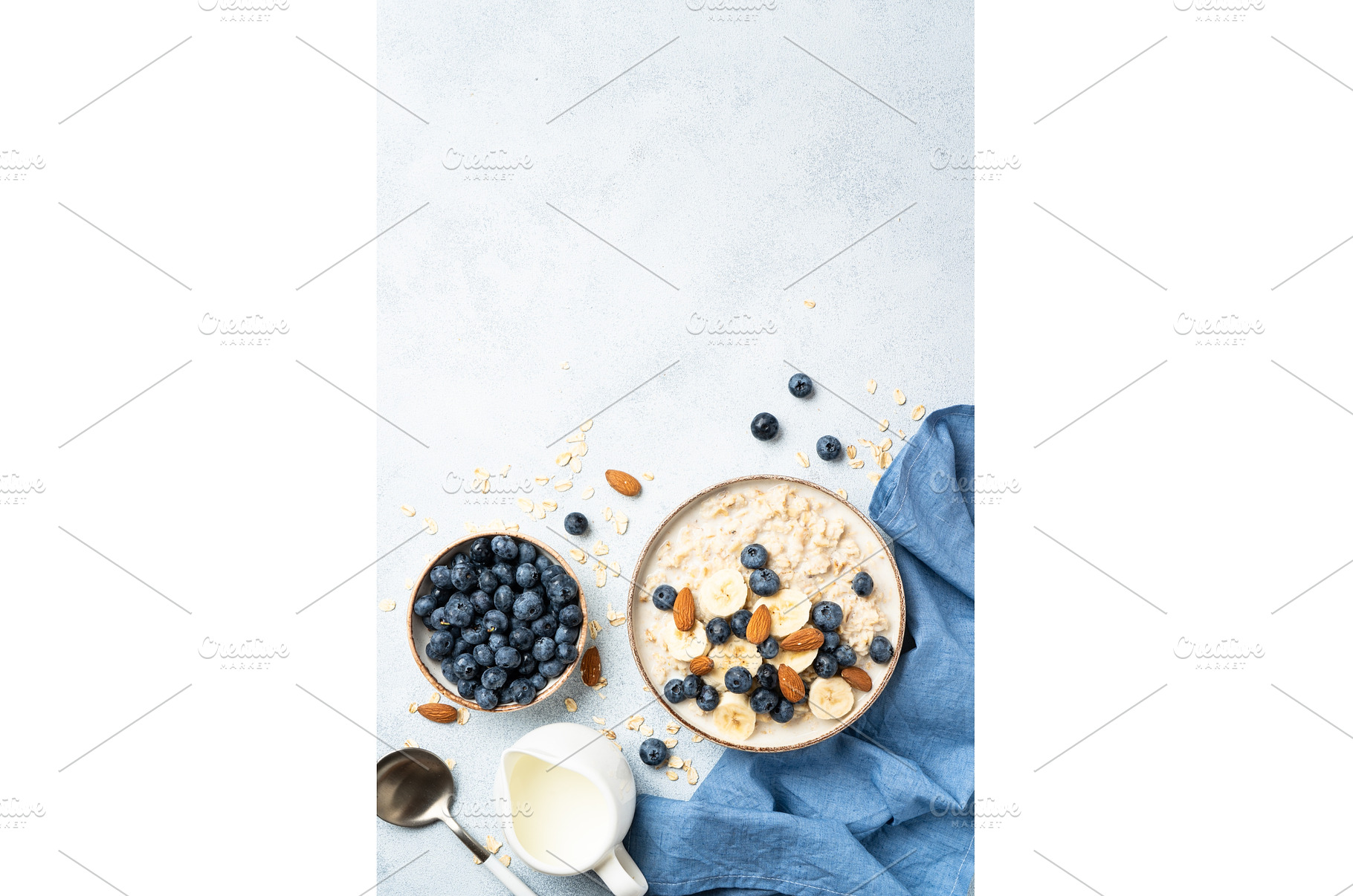 Oatmeal porridge with milk, bananas, a Food & Drink Photo by Nadia-nb
