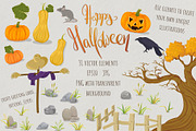 Halloween tree. Big set, an Illustration by HmarkaShop (Thumbnail 2 of 5)