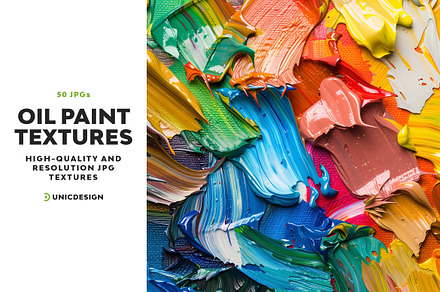 50 Oil Paint Textures, a Texture Graphic by UnicDesign