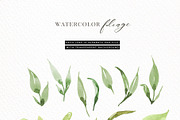 Delicate Greenery Watercolor+Pencil, a Texture Illustration by Inky Jar Design Studio (Thumbnail 8 of 15)