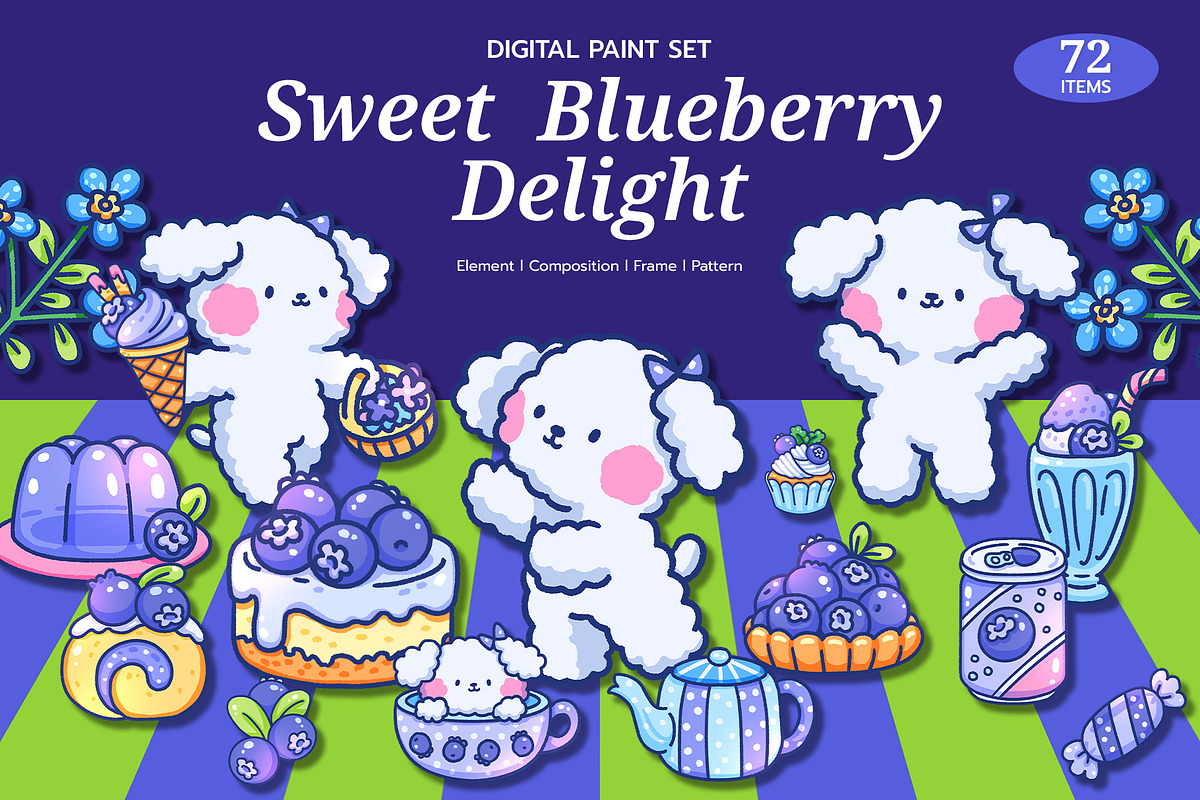 Sweet Blueberry Delight, an Animal Illustration by CreativeValuation (Photo 1 of 12)