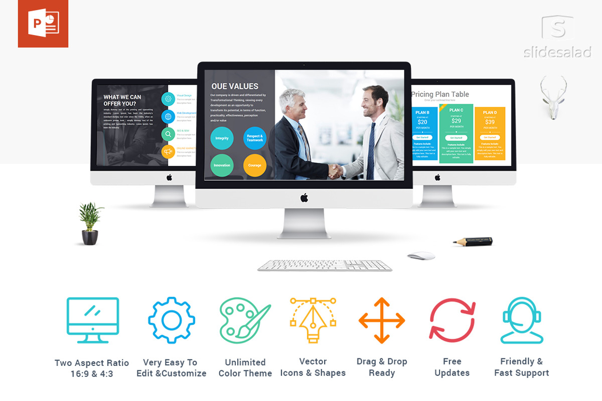 Investors PowerPoint Pitch Decks, a Presentation Template by SlideSalad (Photo 2 of 52)