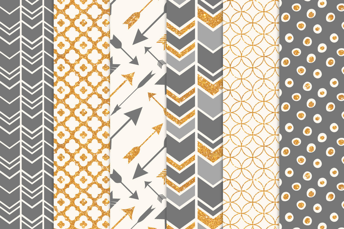 Grey Bohemian Glitter Patterns, a Pattern Graphic by Amanda Ilkov (Photo 3 of 3)