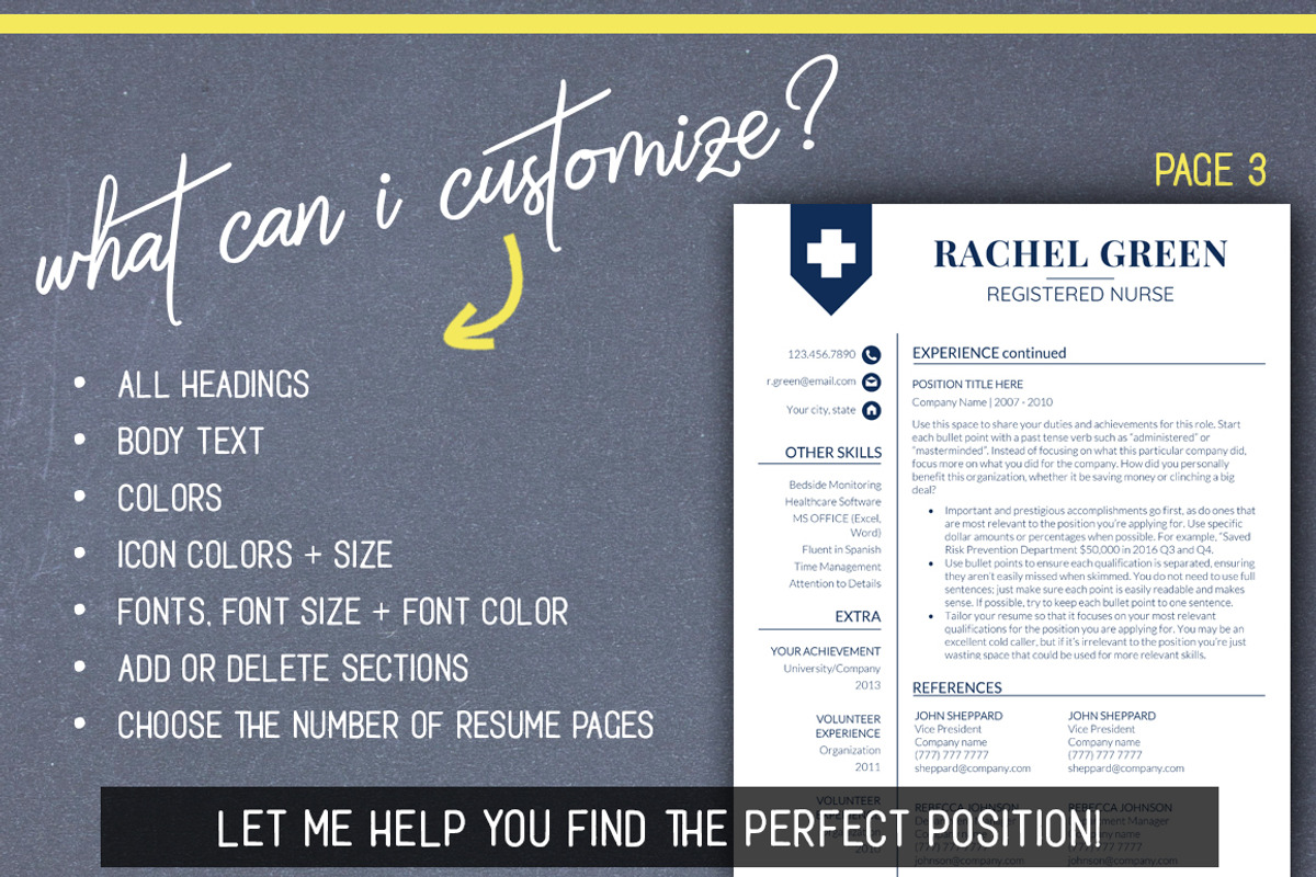 Medical RESUME Template Nurse Resume, a Resume Template by LevelUpResume (Photo 4 of 5)