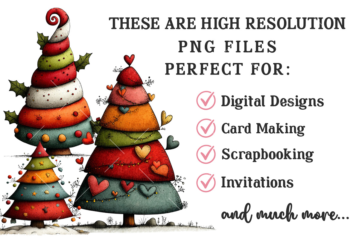 Whimsical Christmas Tree Clipart, an Illustration by OK Design (Photo 4 of 6)