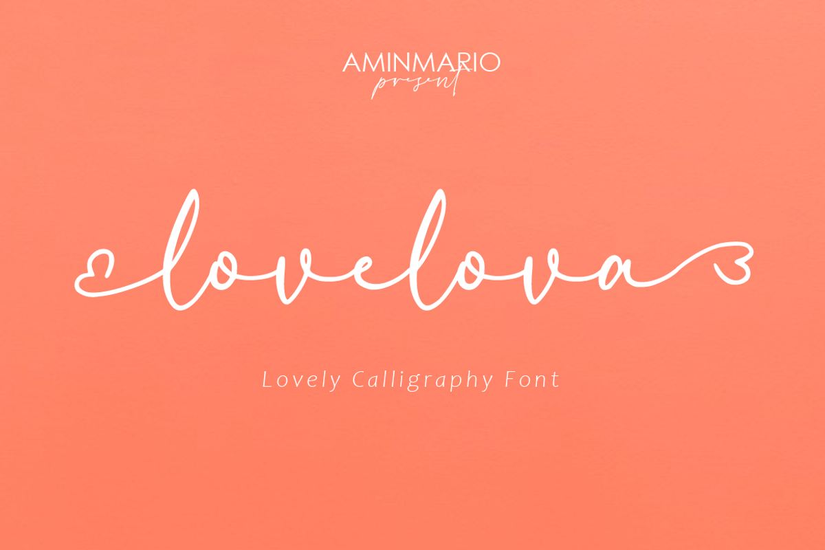 Lovelova, a Script Font by AMINMARIO (Photo 1 of 7)