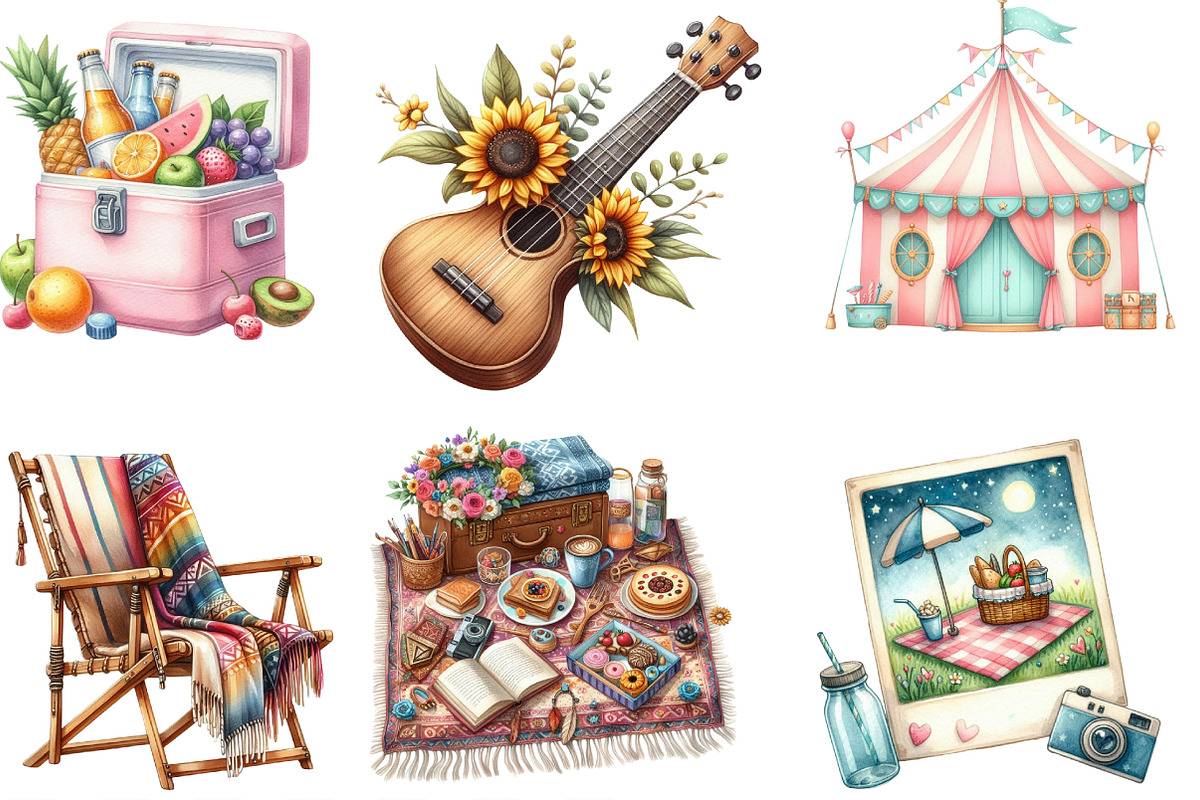 Picnic Party Music Festival Clipart, an Illustration by Designking (Photo 3 of 4)
