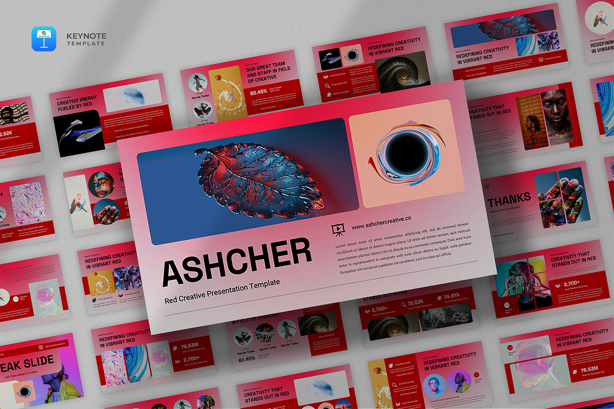 Red Creative Keynote Template, a Presentation Template by fluffstudio (Photo 1 of 4)