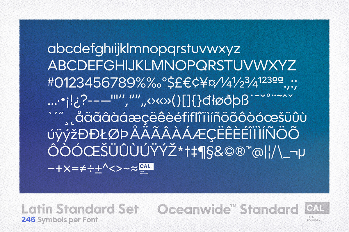 Oceanwide Standard: 6 Fonts Package, a Sans Serif Font by California Type Foundry (Photo 5 of 8)