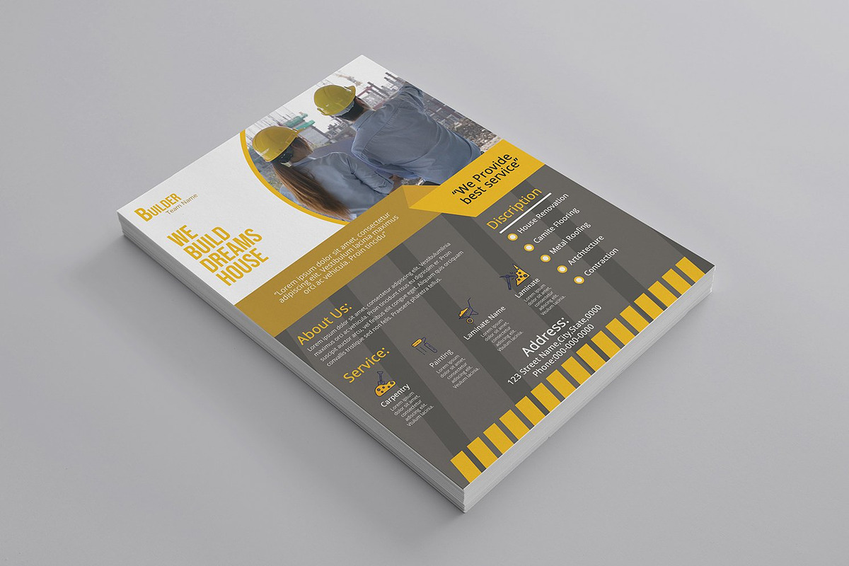 Construction Company Flyer, a Flyer Template by Template Shop (Photo 2 of 3)