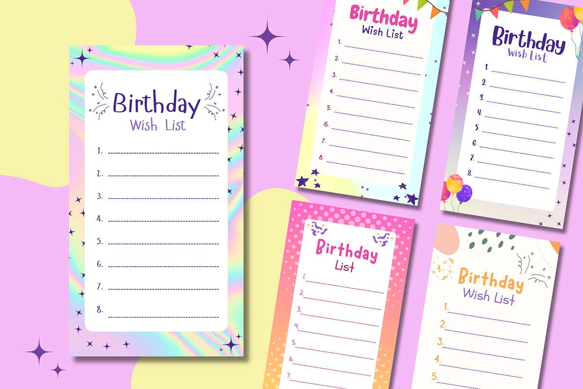 Happy Birthday List Templates, a Templates & Theme by TemplateCastleStore (Photo 3 of 9)