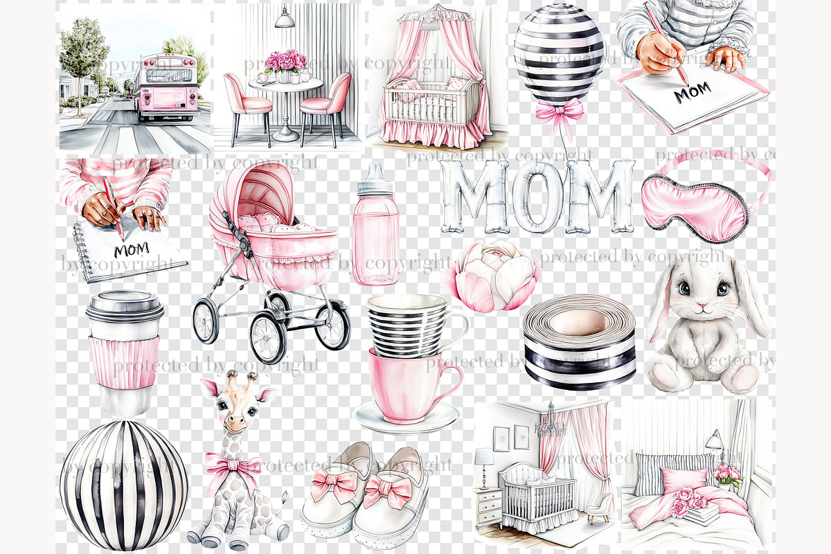Mom And Baby Clip Art, a Person Illustration by GlamArtZhanna (Photo 7 of 8)