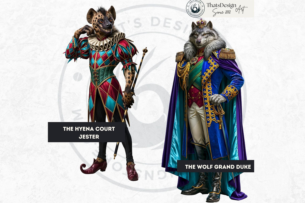 Gilded Menagerie Royal Animals, an Animal Illustration by ThatsDesignArt (Photo 4 of 13)