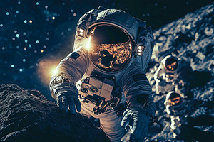 Astronauts Exploring Alien Terrain, an Abstract Photo by Ales Munt