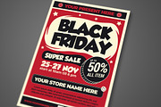 Retro Bold Black Friday Flyer, a Flyer Template by megarez (Thumbnail 1 of 3)
