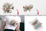 Vintage Trumpet Clipart, a Graphic by Artnoy (Thumbnail 3 of 5)