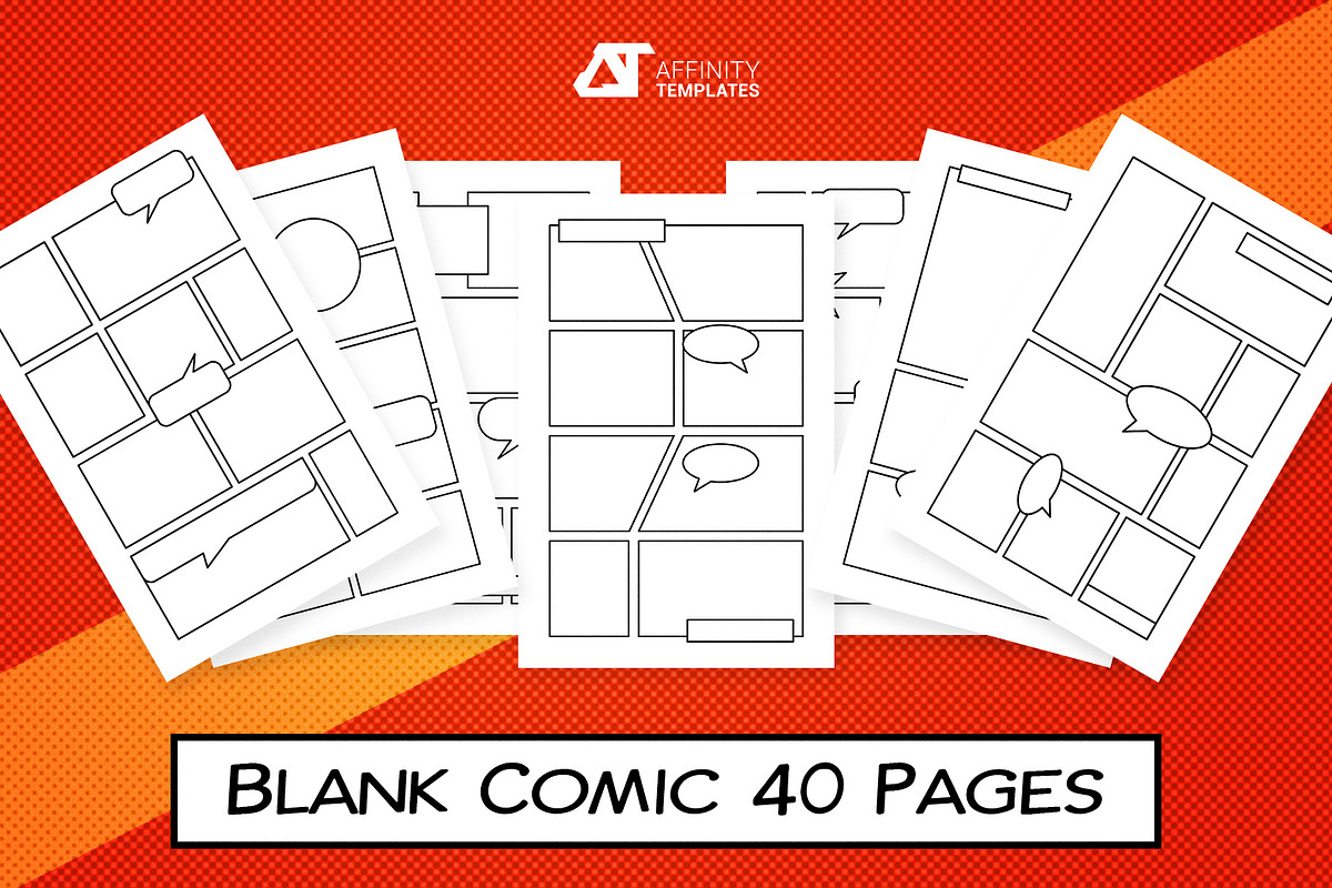 Blank Comic Panels Templates, a Stationery Template by Affinity Templates