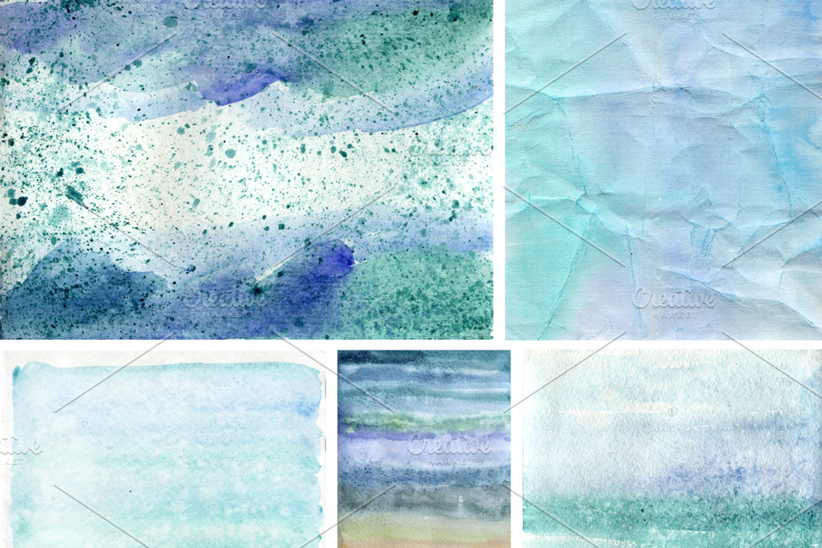 Watercolor beach backgrounds, a Texture Graphic by Inna Vinchenko Designs (Photo 7 of 7)