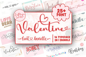 VALENTINE FONT BUNDLE, a Handwritten Font by Letterafa Studio