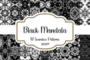 Black Mandala Seamless Patterns, a Pattern Graphic by PrintablesByFranklyn (Thumbnail 1 of 4)