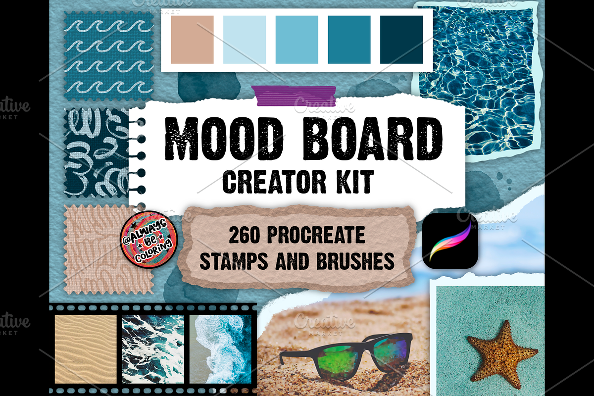 Procreate Mood Board Creator Kit, a Brush Add-On by AlwaysBeColoring (Photo 10 of 13)