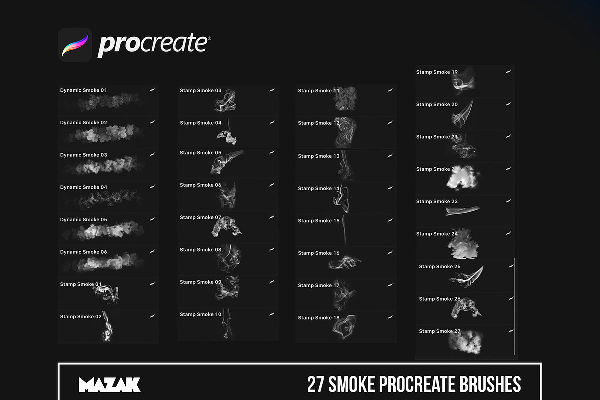 Procreate smoke brushes, a Brush Add-On by Endete & Mazak brushes (Photo 9 of 9)