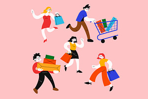 Holiday Shopping Asset Illustration, an Illustration by graphicook