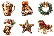 Leopard Print Christmas Clipart, an Illustration by DreamArtGraphic (Thumbnail 5 of 5)