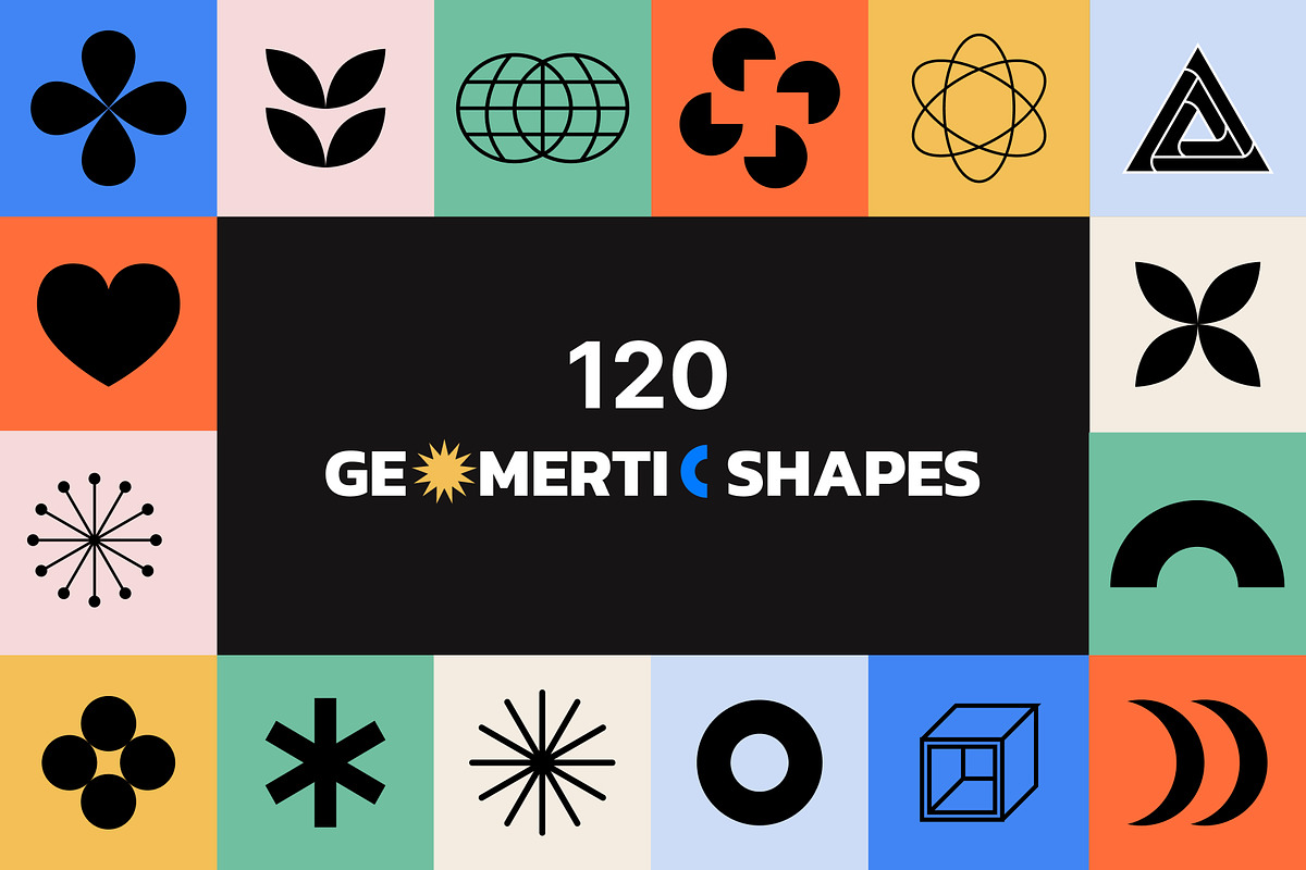 Retro geometric shapes. 120 elements, an Object Graphic by Getalo Viktoriia (Photo 1 of 9)